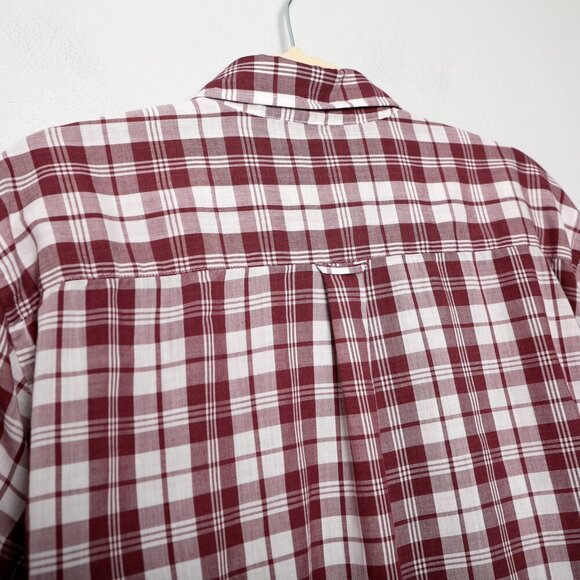 Vintage Grenadier Plaid Long Sleeve Button Down Shirt Collared Red White Preppy - Picture 8 of 10